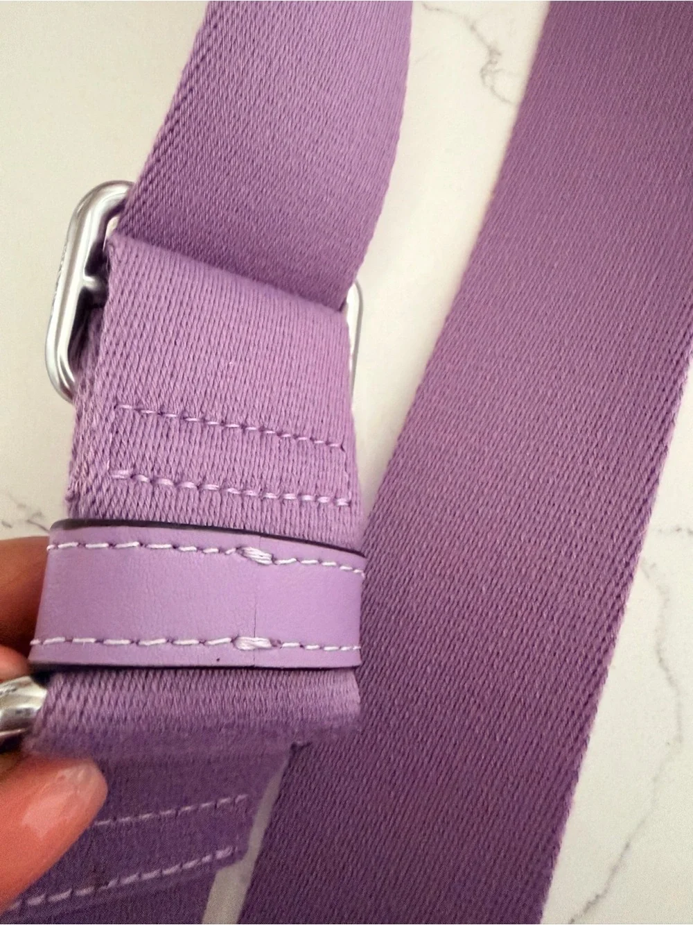Coach Lavender /Purple Canvas Adjustable Crossbody Strap with Silver Hardware
